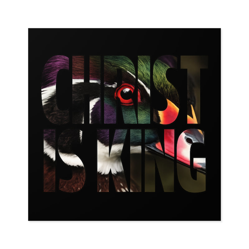 Wood Duck Christ Is King Sticker | Blackout Core | Mascot | Nine2 Outdoors
