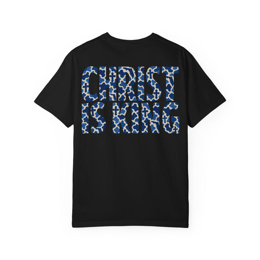 Christ Is King Blue Camo Tee by Nine2 Outdoors – image 1 of 6