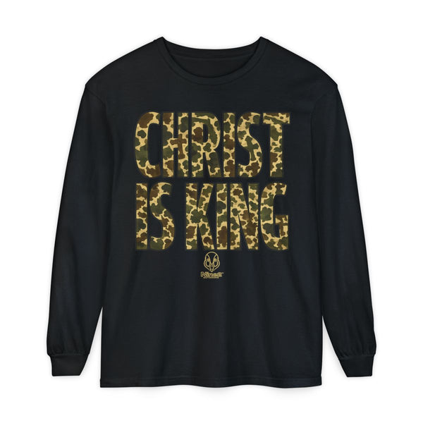Christ Is King | Original Camo Long Sleeve | Blackout Core | Nine2 Outdoors