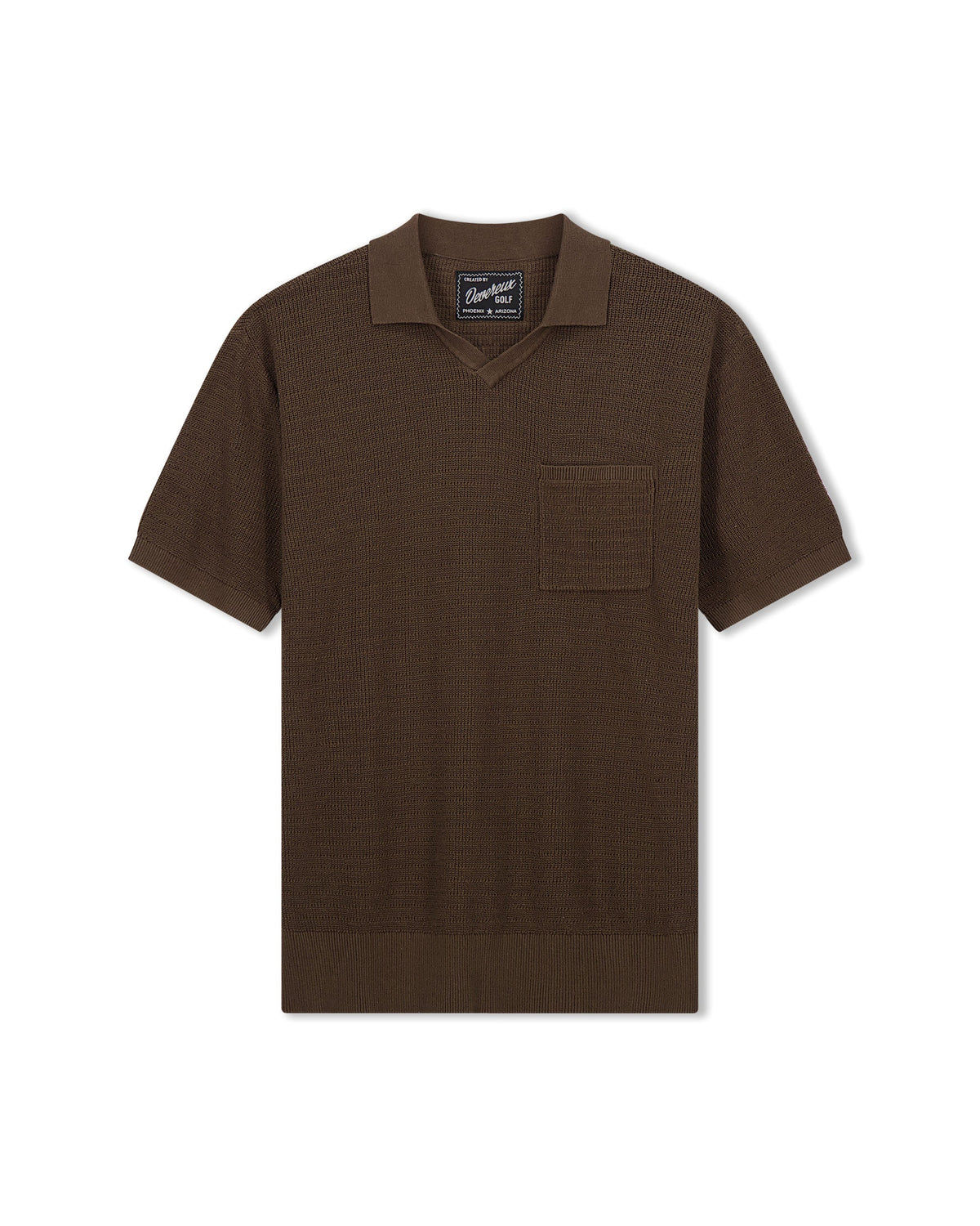 Devereux Phoenician men's knit golf polo in Catacomb